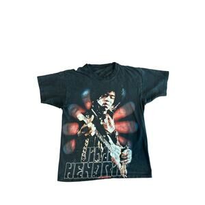 [Vintage] Distressed Jimi Hendrix Double Sided Guitar Graphic Tshirt - Size M